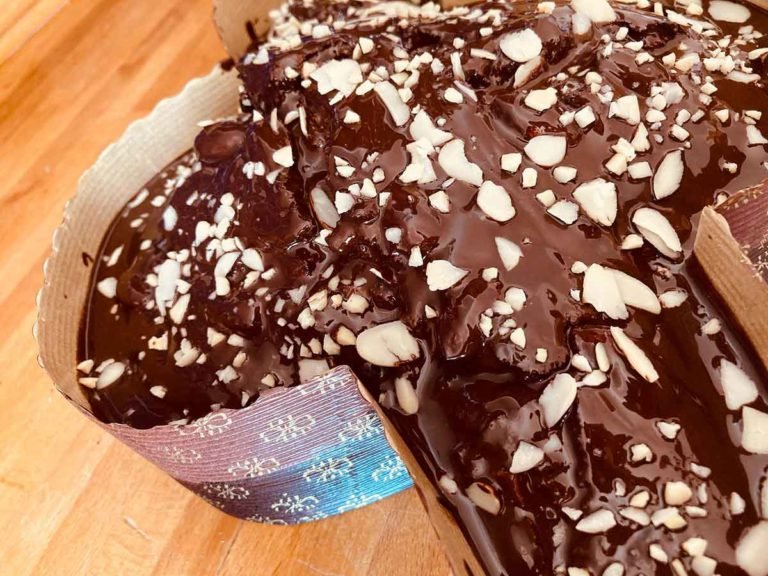 colomba ricoperta al cioccolato